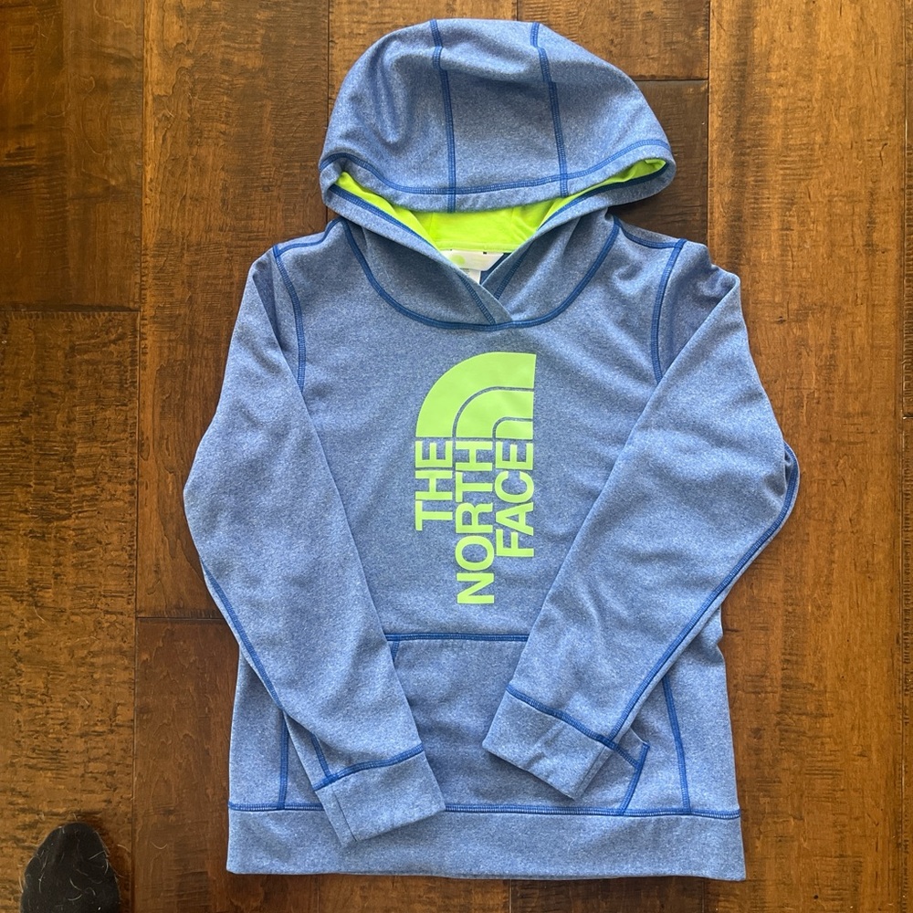 The North Face blue and green women’s hoodie size Medium